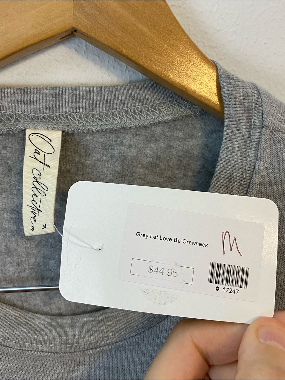 Let Love Be Genuine Bible Verse Romans Grey Crewneck Pullover NWT Womens Medium - Picture 3 of 7